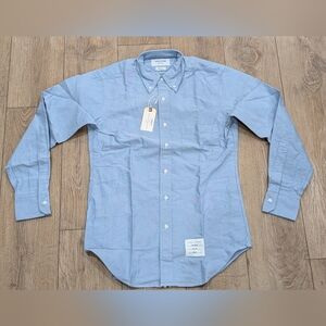 $490 Mens THOM BROWNE Classic Dress Shirt Light Blue 2 - Medium